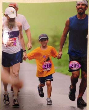 Jose Calderon: Shown, right, running a 5k with his son Tomas and father-in-law Jim Austin.